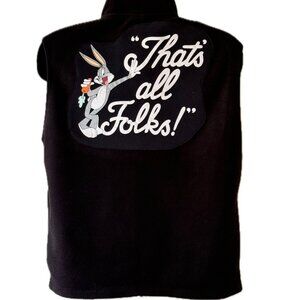 Bugs Bunny "That's All Folks "- Upcycled Black Vest